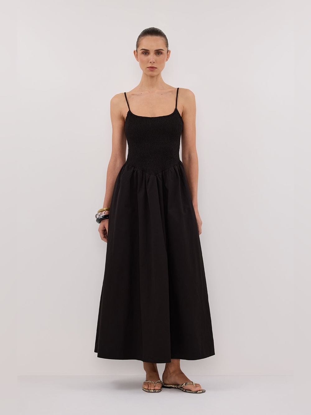 DISSH Milano Black Cotton Midi Dress